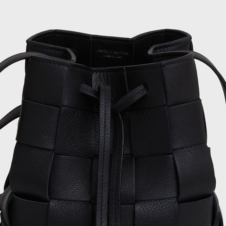 Women's Mansur Gavriel Upcycled Woven Mini Bucket Bags Black | AU 14M0HP